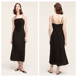 Rebecca Taylor Lace Patch Silk Midi Slipdress Sz 4 NEW